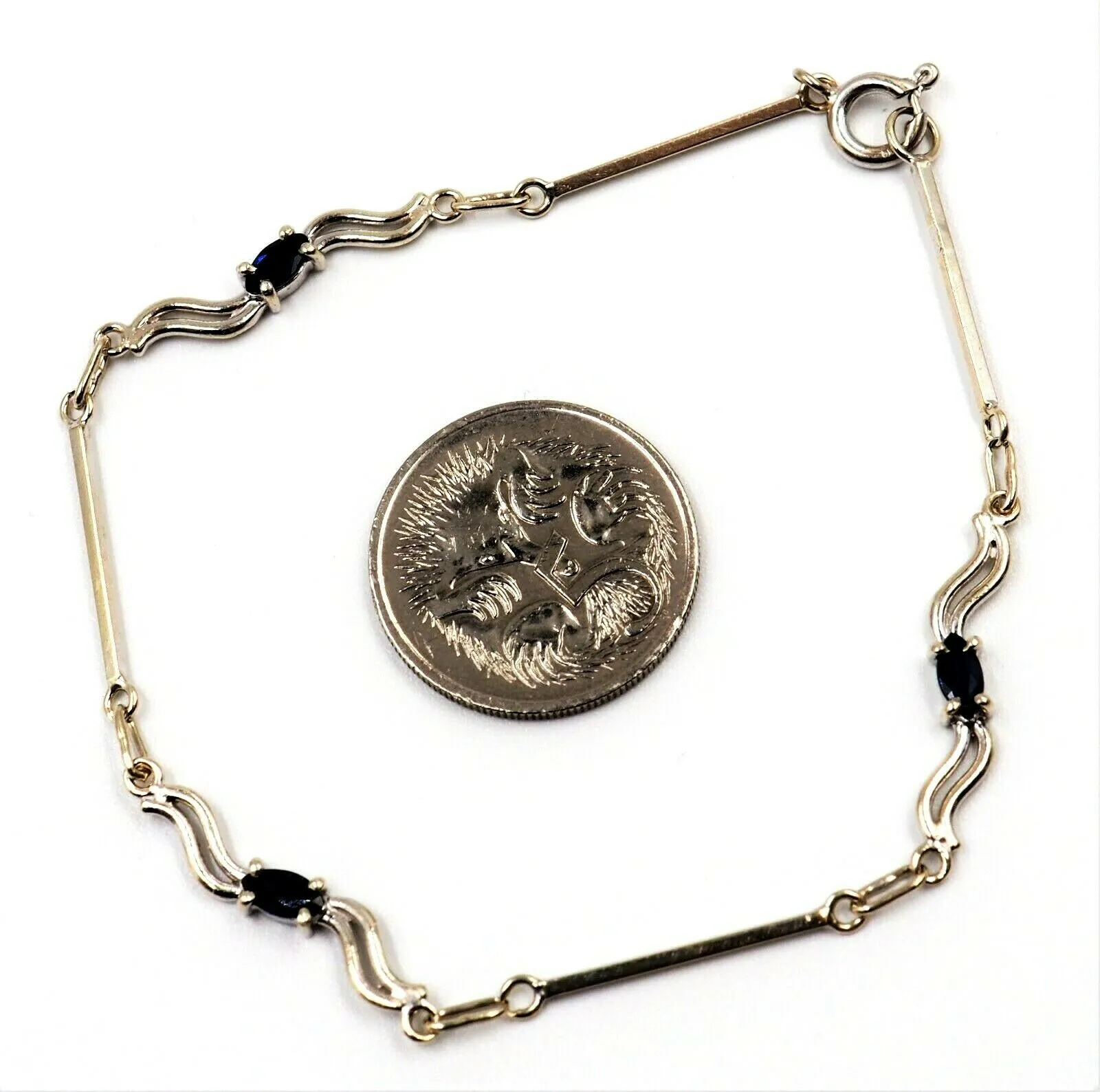 Sapphire & 9ct White Gold Bracelet - Fine Jewellery - Length 17cm