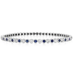 Sapphire and diamond tennis bracelet