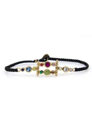 Scosha Vintage 14K Gold Bezel Bracelet with Sapphire Opal and Peridot