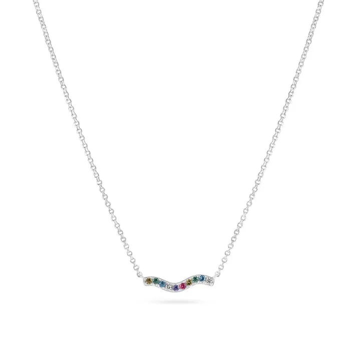 Silver Sparkling Ellera Waves Necklace