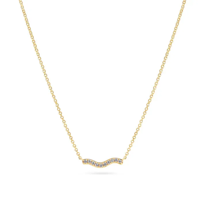 Silver Sparkling Ellera Waves Necklace