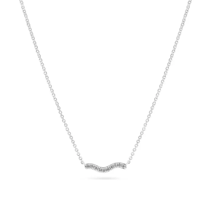 Silver Sparkling Ellera Waves Necklace