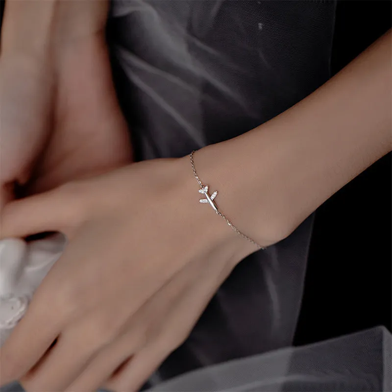 Simple Versatile Diamond Paper Airplane Bracelet