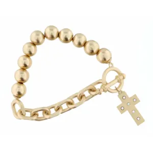Sparkling Starburst Cross Bracelet