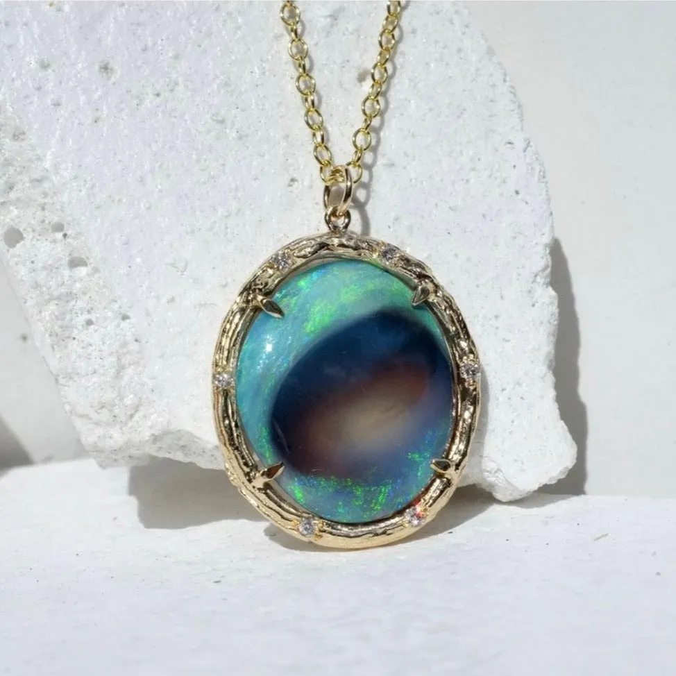 Spiral Galaxy Opal Necklace
