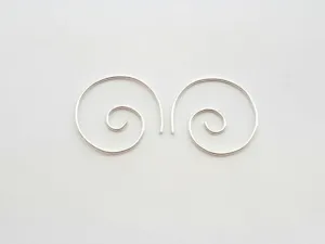 Spiral Hoop Earrings Sterling Silver
