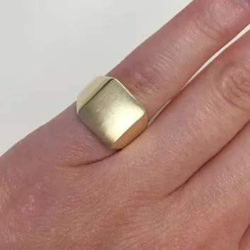 Square Signet Ring for Large Three Letter Monogram