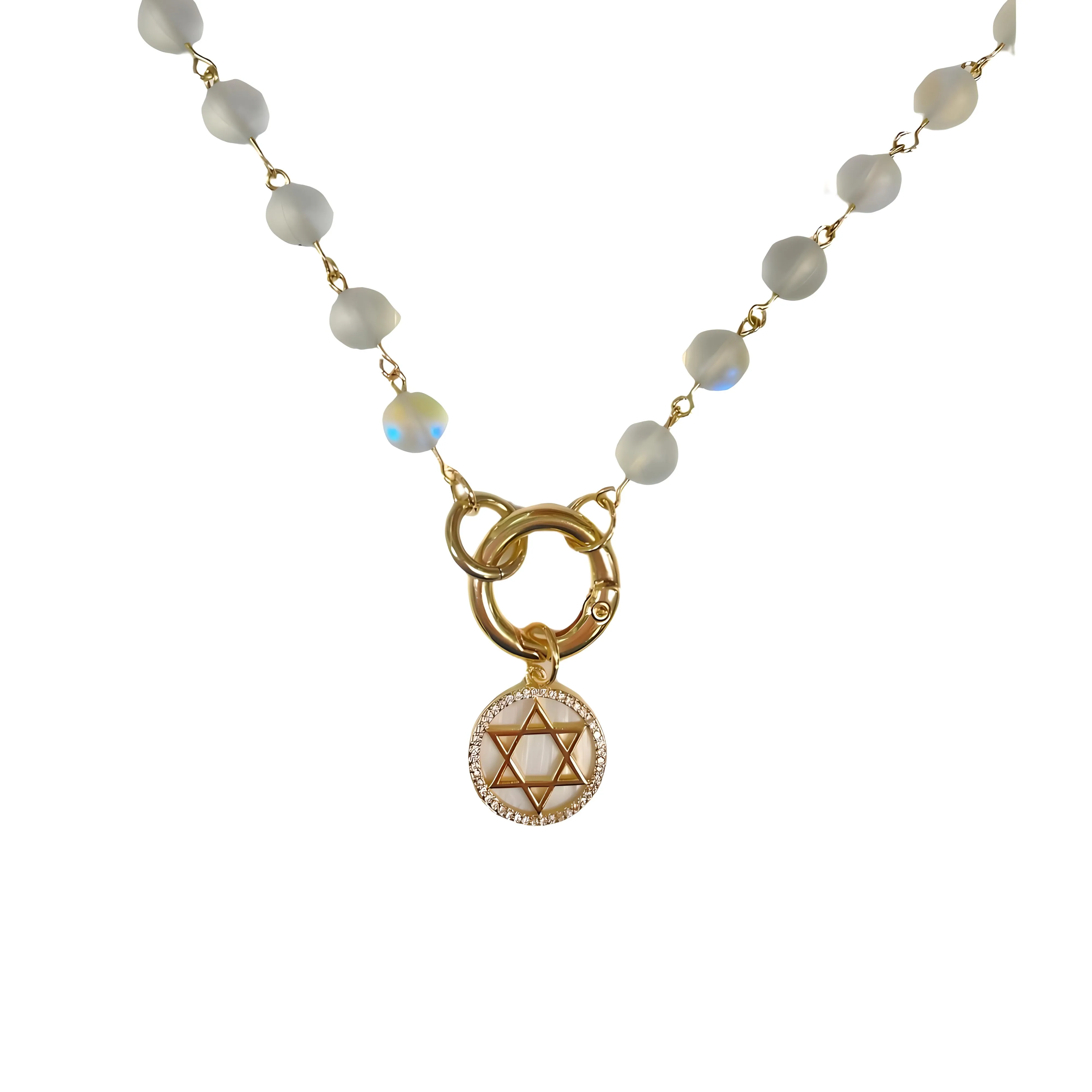 Star of David Moonstone Necklaces