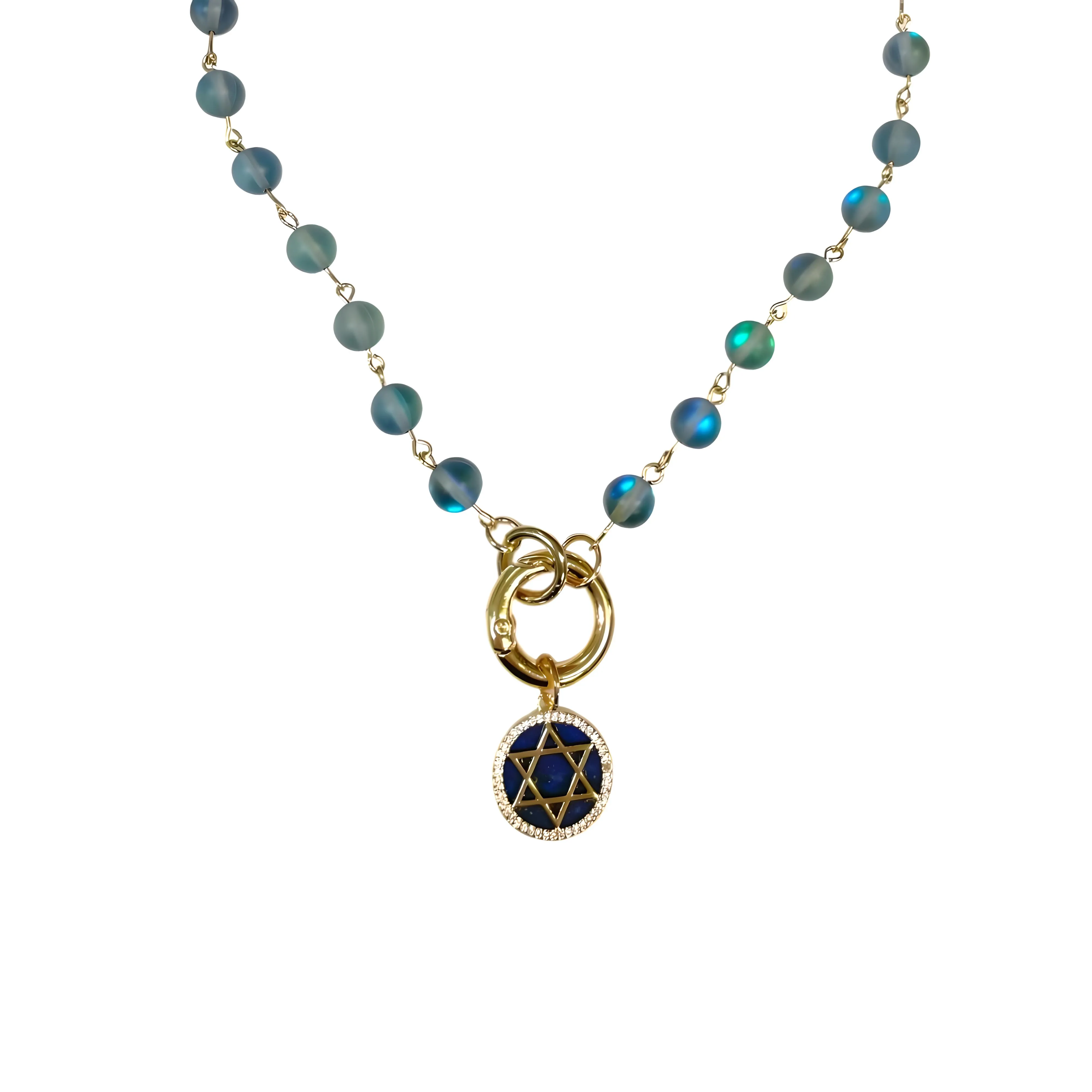 Star of David Moonstone Necklaces
