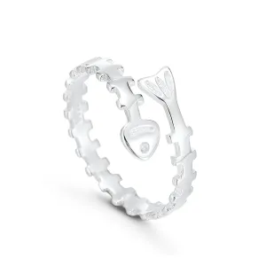 Sterling Silver Fish Bone Ring