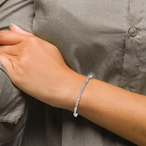 Sterling Silver Oval Gemstone Infinity Link Bracelets