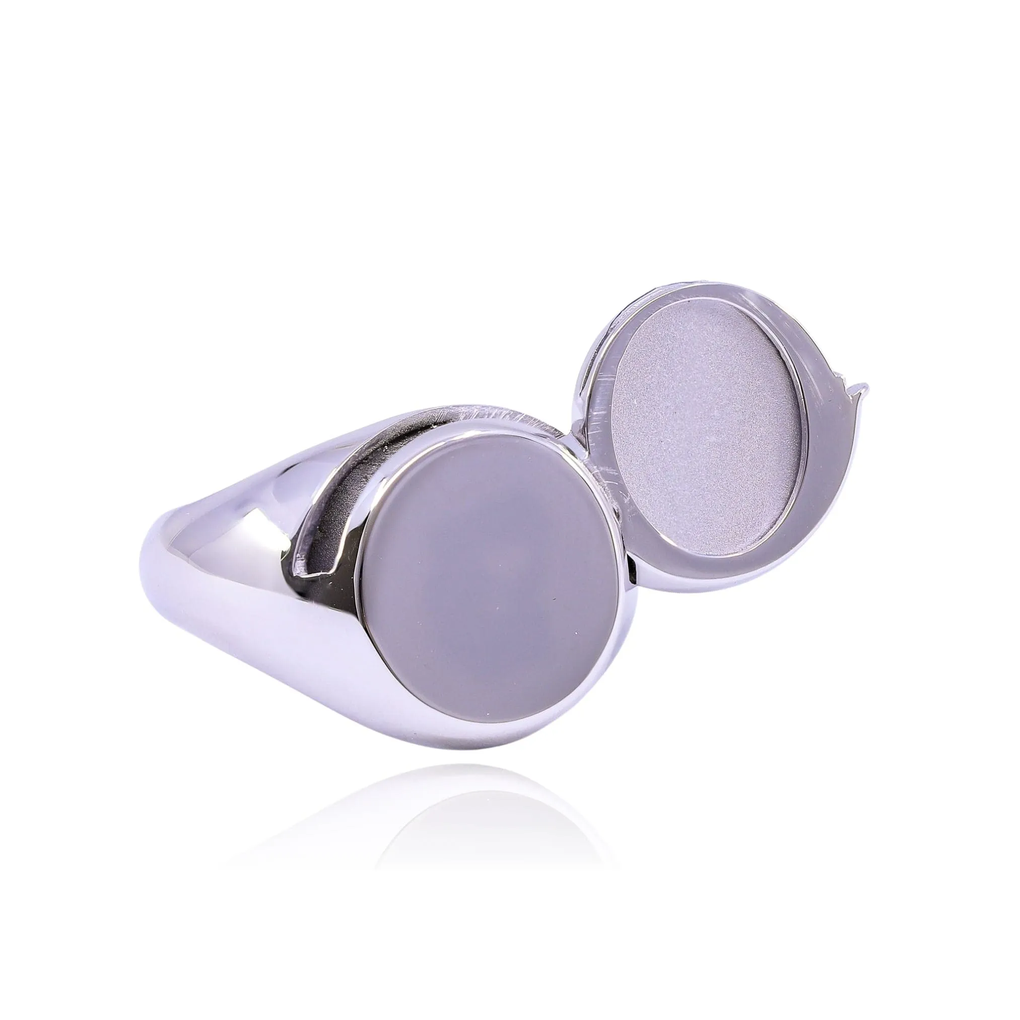 STERLING SILVER SIGNET LOCKET RING