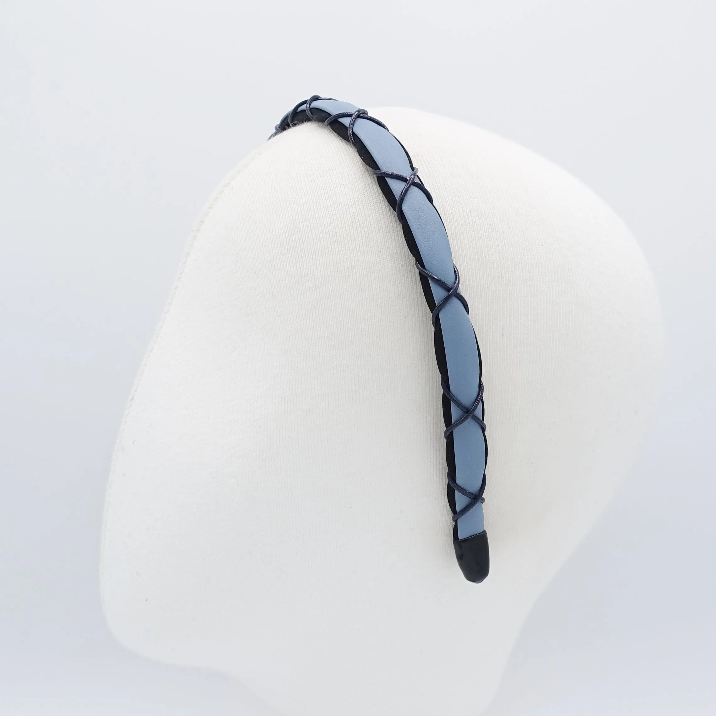 string x knot decorated leather headband