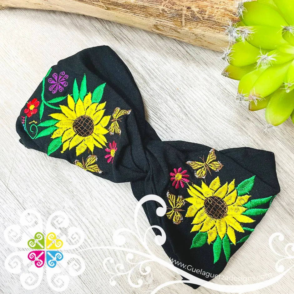 Sunflower Embroider Headwrap