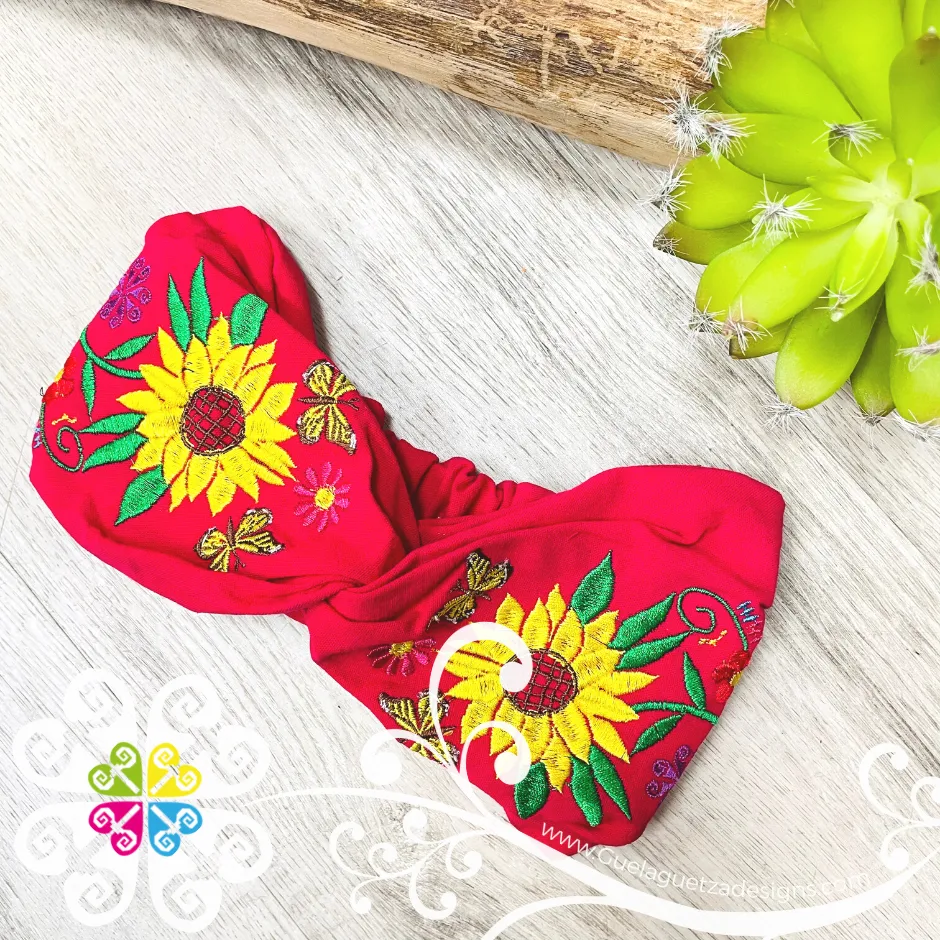 Sunflower Embroider Headwrap