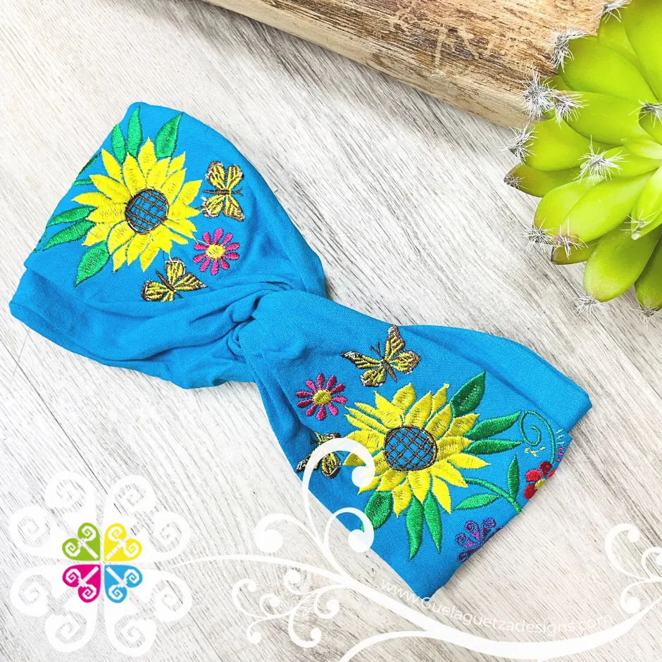 Sunflower Embroider Headwrap
