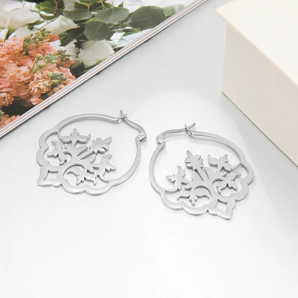 Taj Mahal Motif Statement Earrings (Gold/Silver)