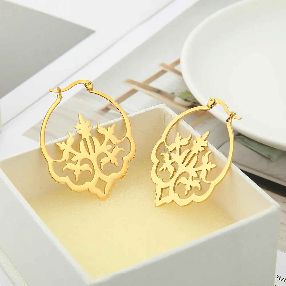 Taj Mahal Motif Statement Earrings (Gold/Silver)