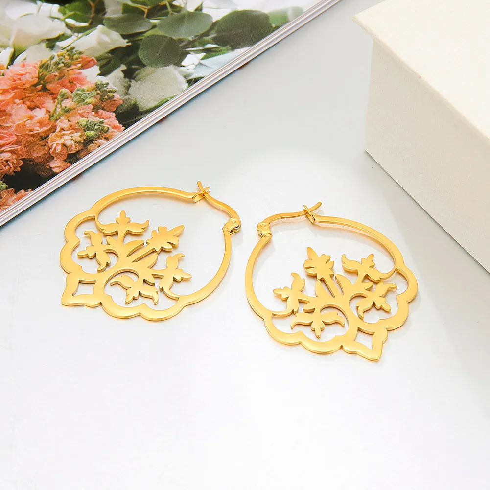Taj Mahal Motif Statement Earrings (Gold/Silver)