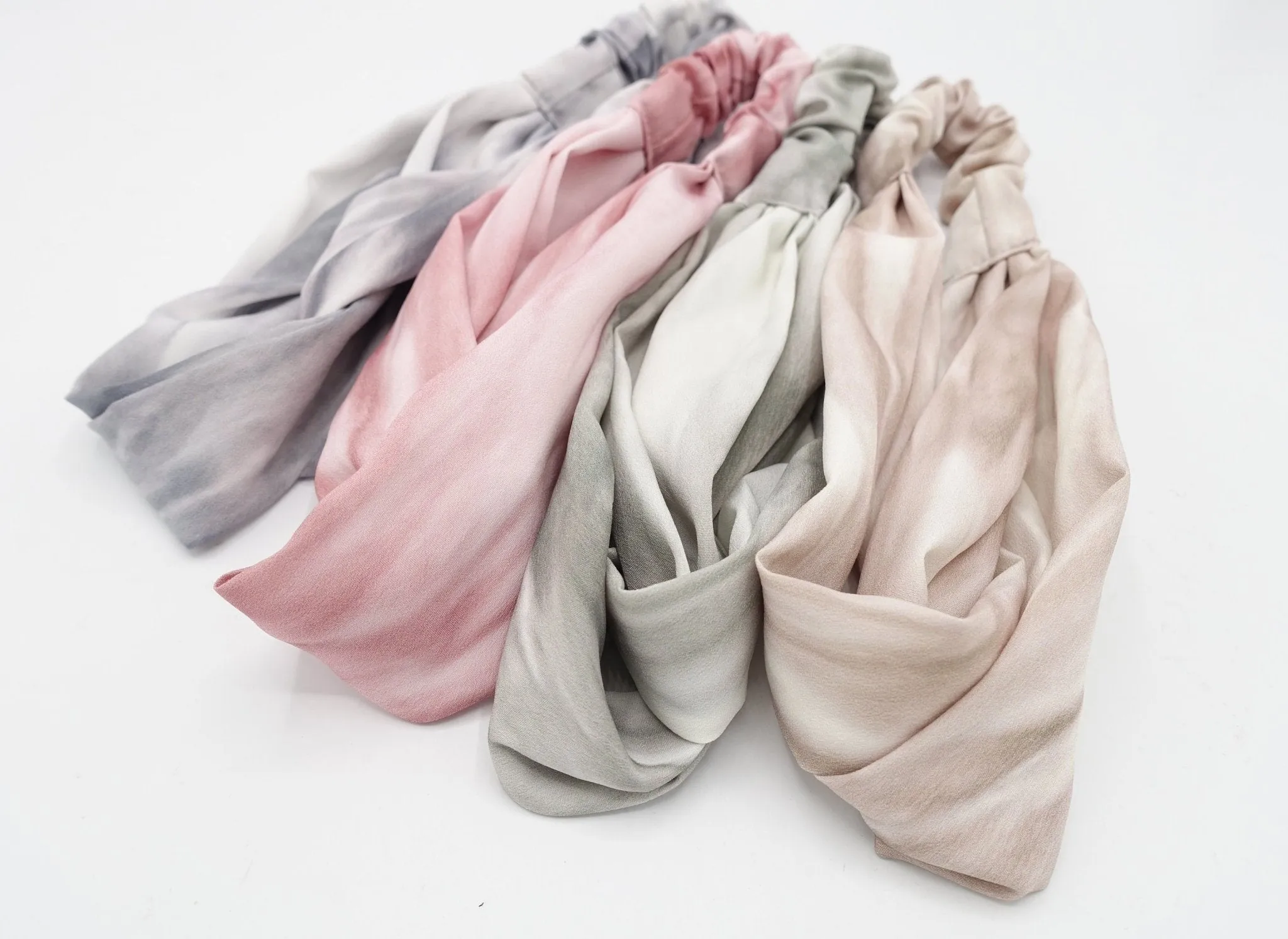 tie dye pattern hair turban cross headband color gradation hair accessory for women