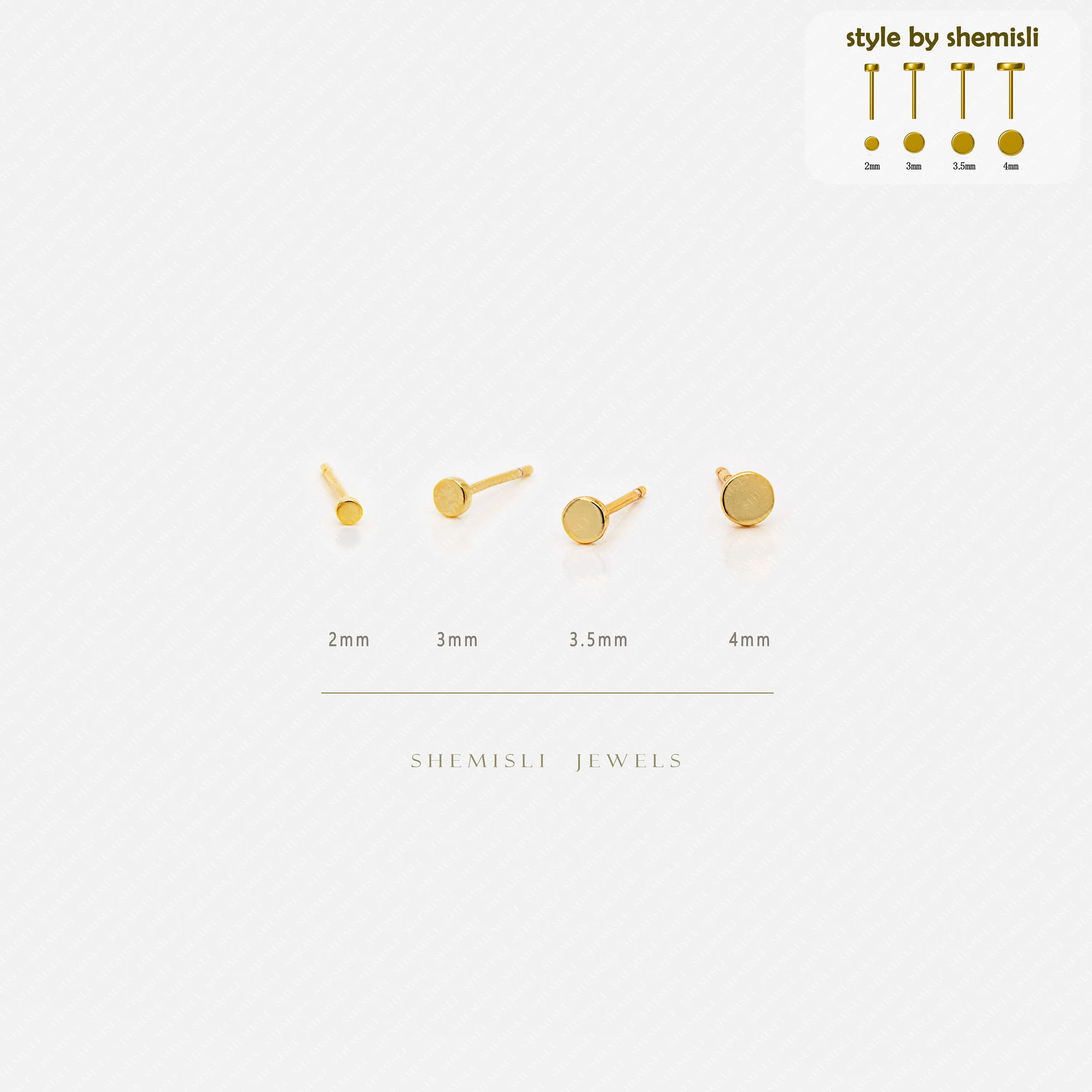 Tiny Circle Studs 2, 3, 3.5, 4mm Unisex, Gold, Silver SS328 SS329 SS335 SS017 Butterfly End, SS479 SS480 SS481 SS482 Screw Ball End (Type A)