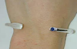 Tulip Rowing Blade and Sapphire Cuff Bracelet