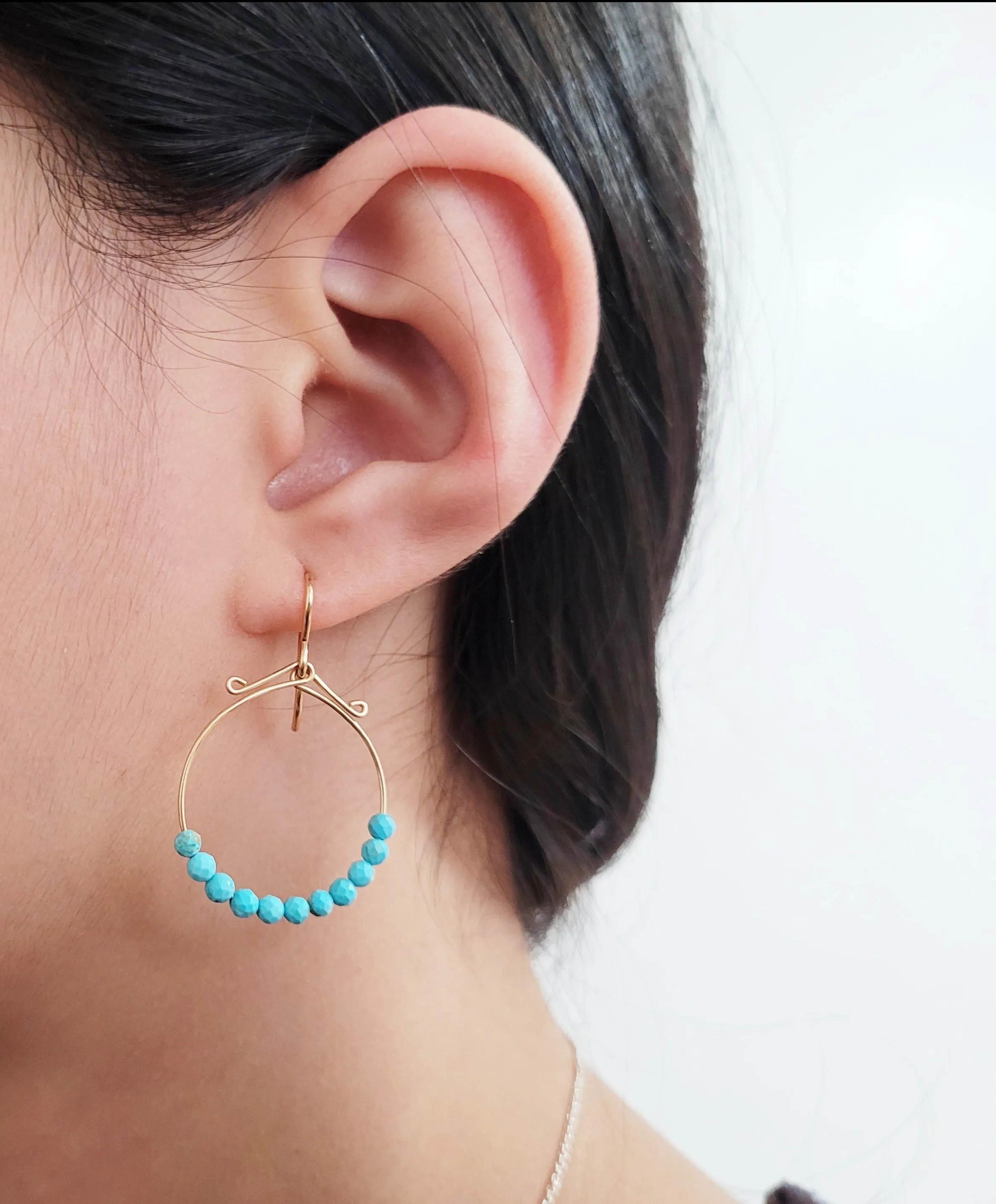 Turquoise Hoop Fidget Earrings