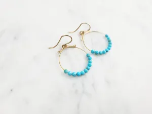 Turquoise Hoop Fidget Earrings