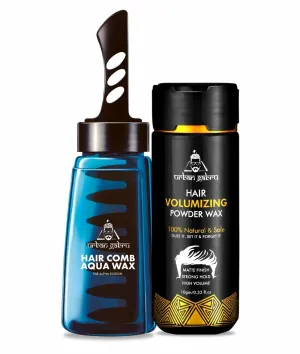 Urbangabru Hair Volumizing Powder Wax (10 Gram)   Hair comb Aqua wax The Alpha Edition (260 ML) - Men's Grooming Combo Kit