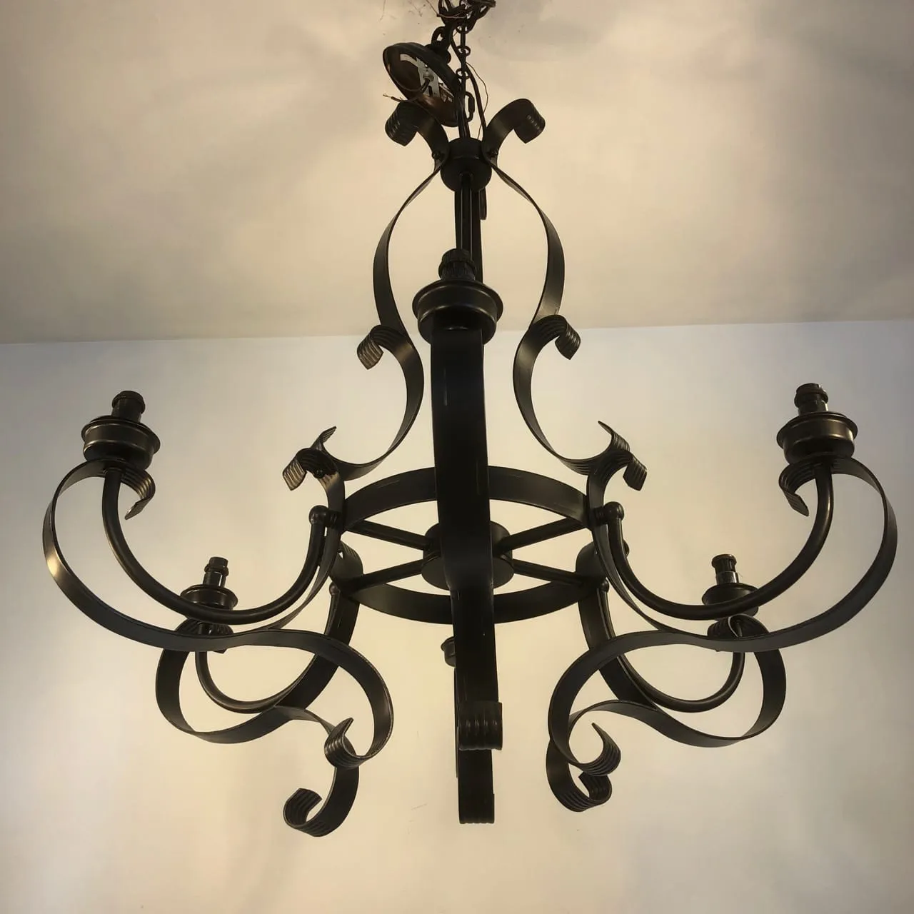 Uttermost Chandelier, Hanging Light, Black, 6- Arm