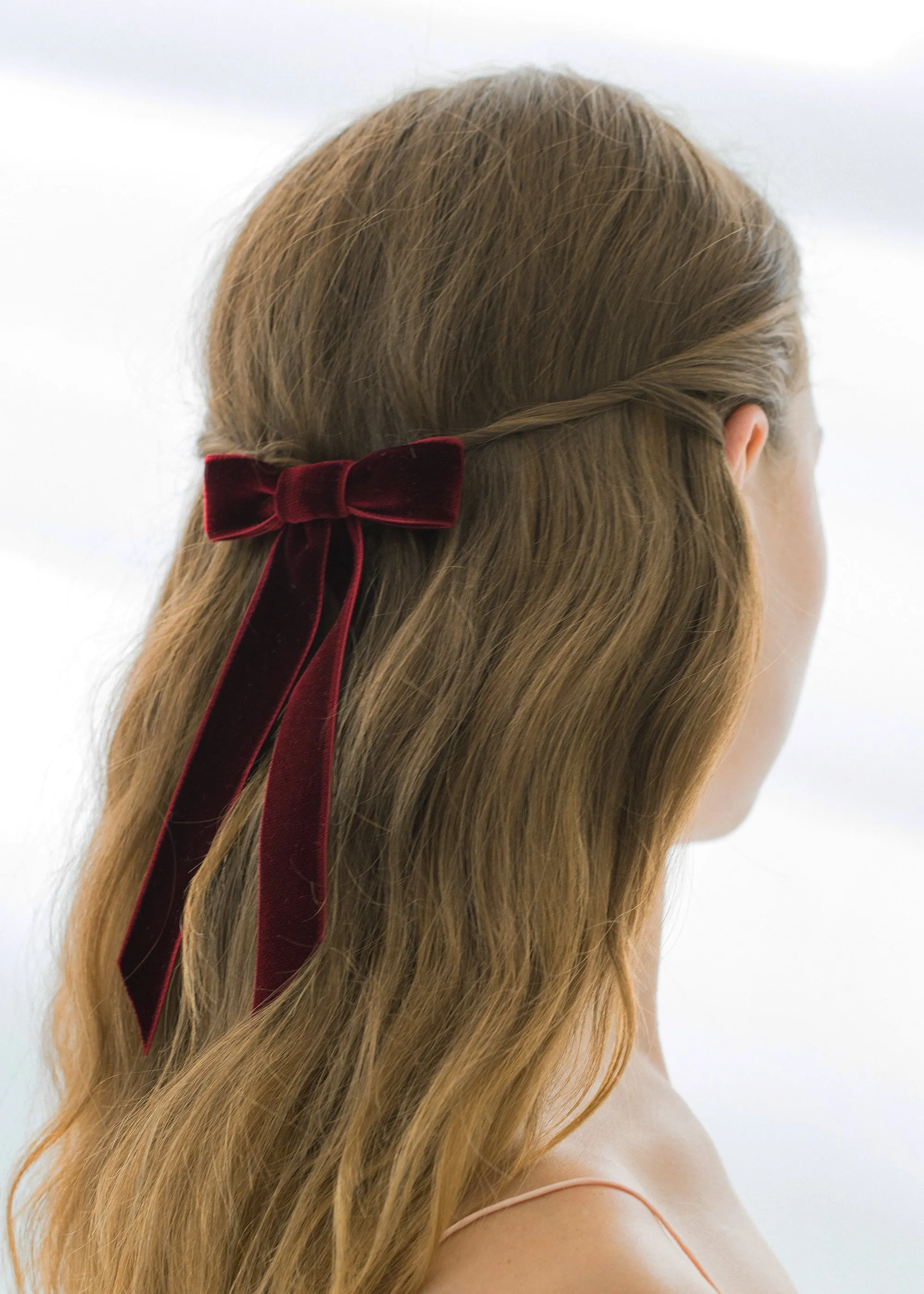 Velvet Bow Barrette -- Pinot