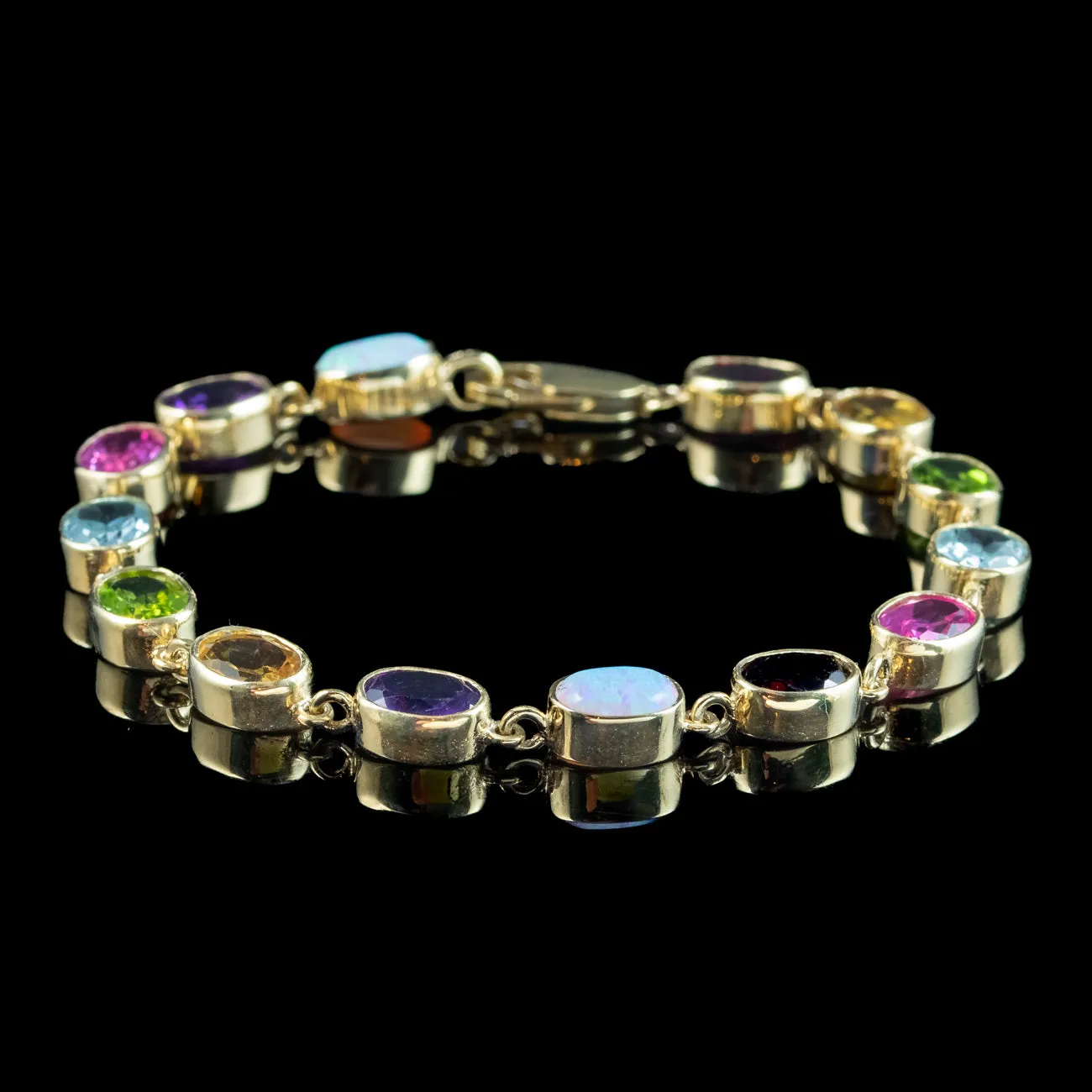 Victorian Style Gemstone Bracelet 9ct Gold
