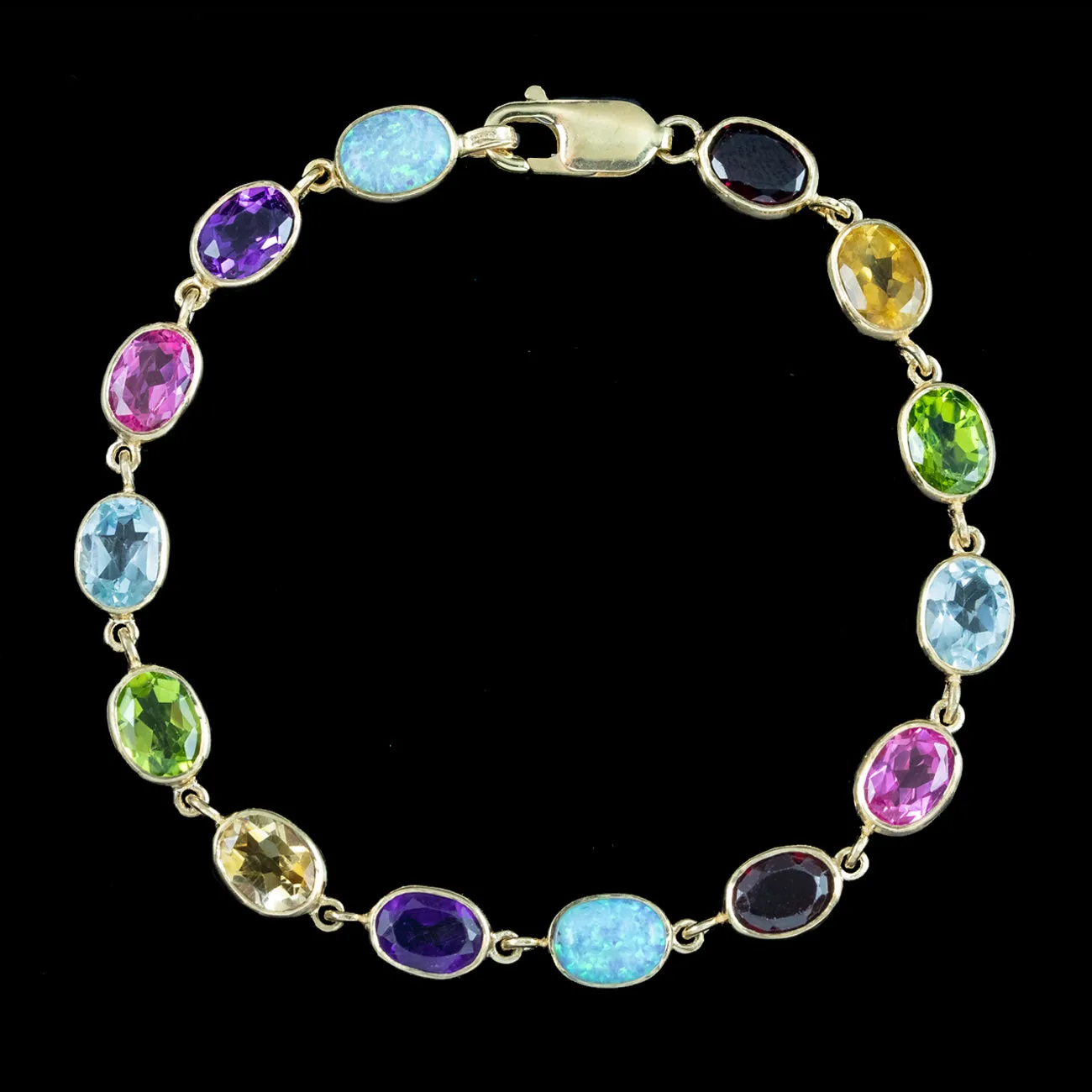 Victorian Style Gemstone Bracelet 9ct Gold