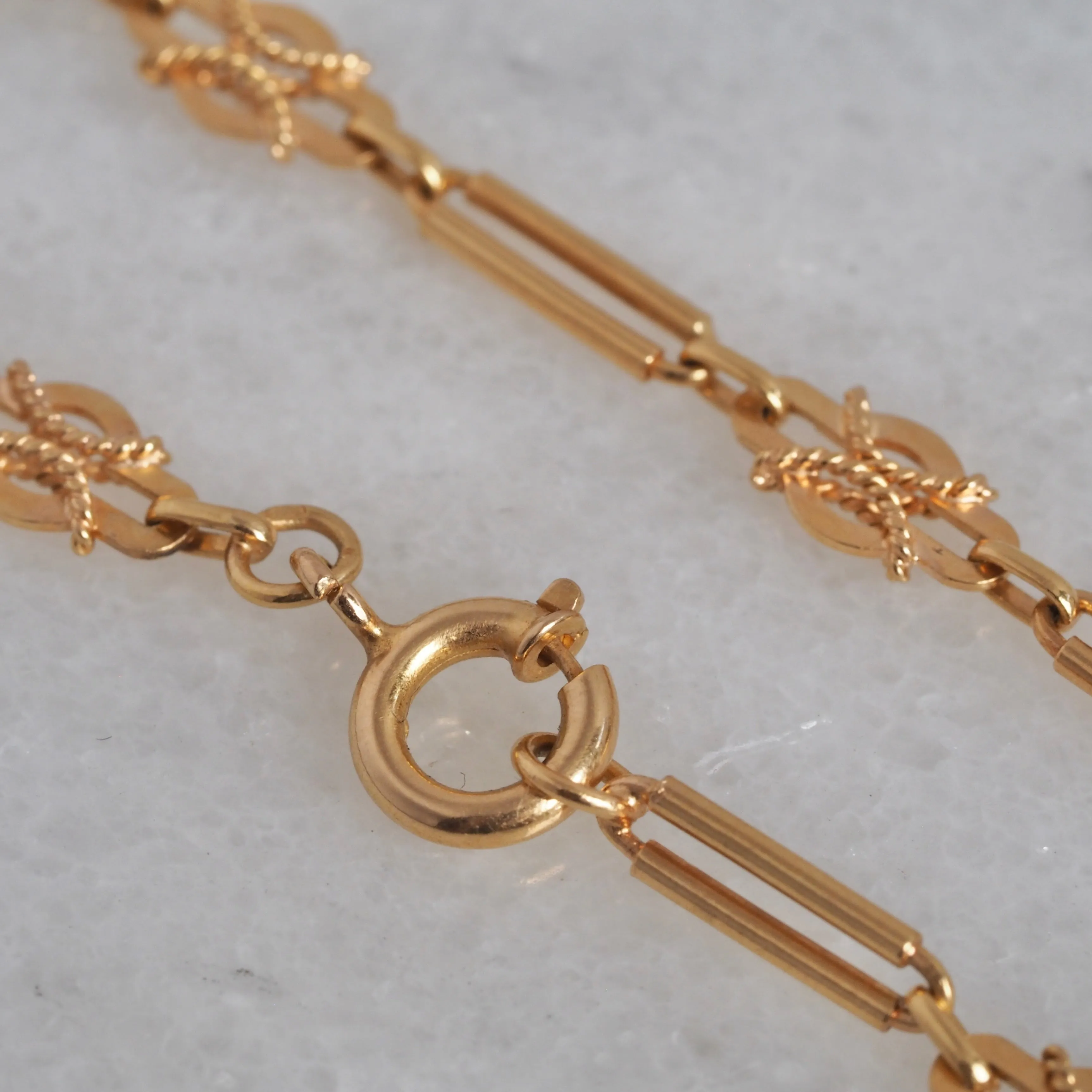 Vintage Portuguese 19k Gold Ornate Chain Bracelet