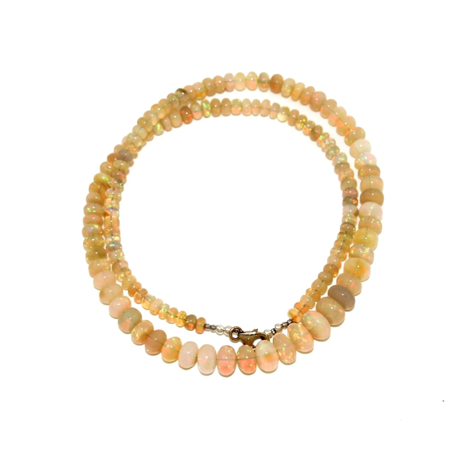 Welo Opal Beaded Necklace x 10k Gold Clasp by Kingdom
