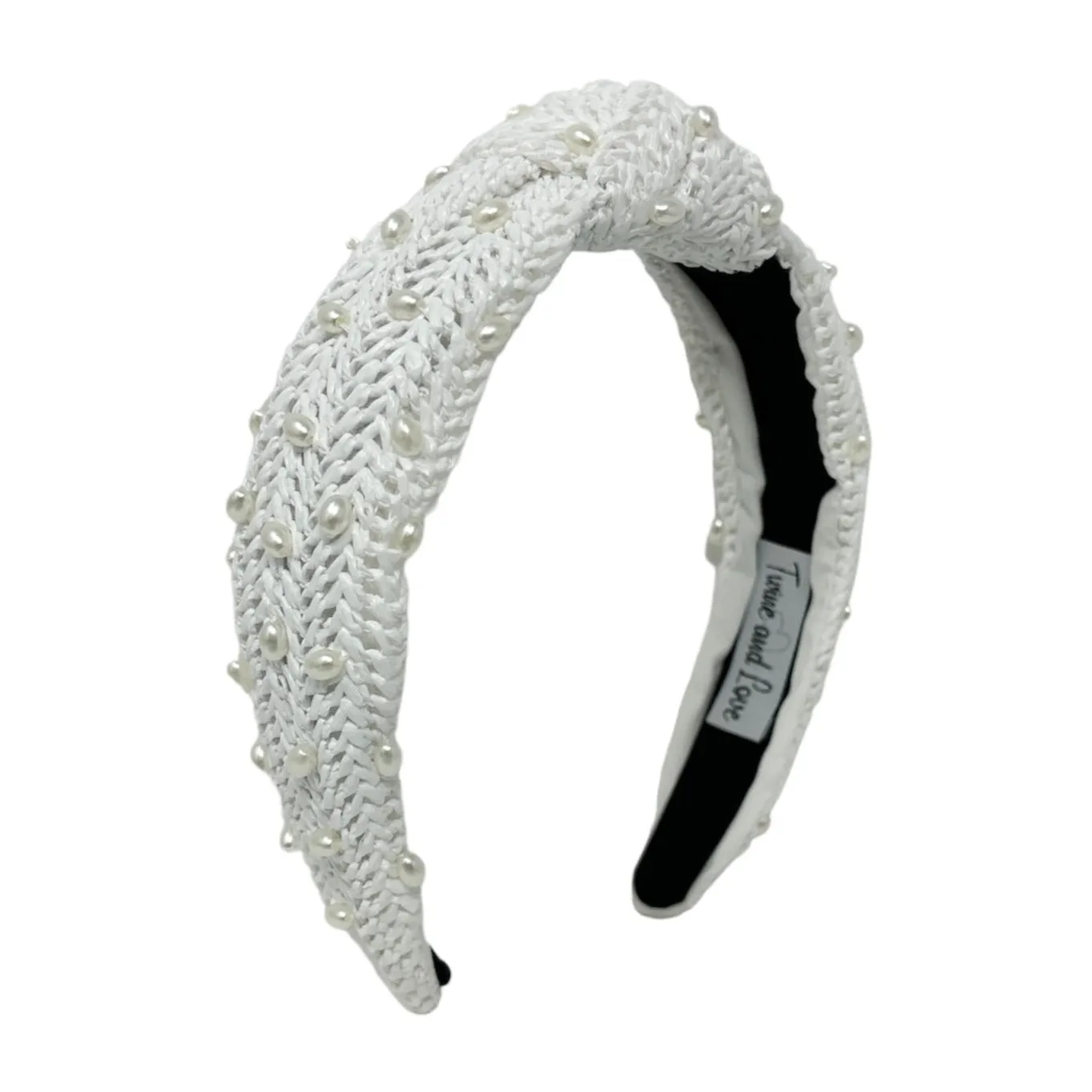White Raffia Knot Headband