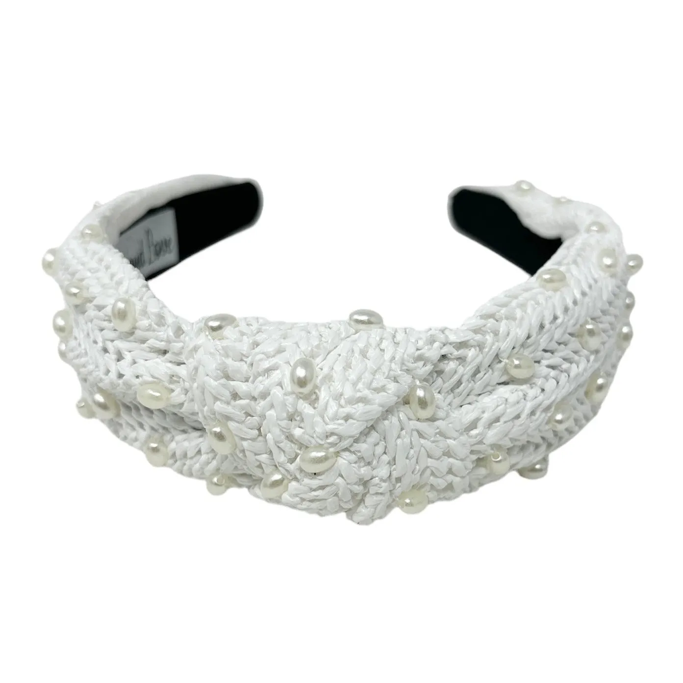 White Raffia Knot Headband