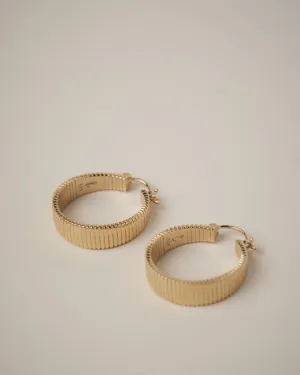 Willa Fluted Hoop Earrings 14K Recycled Gold Vermeil