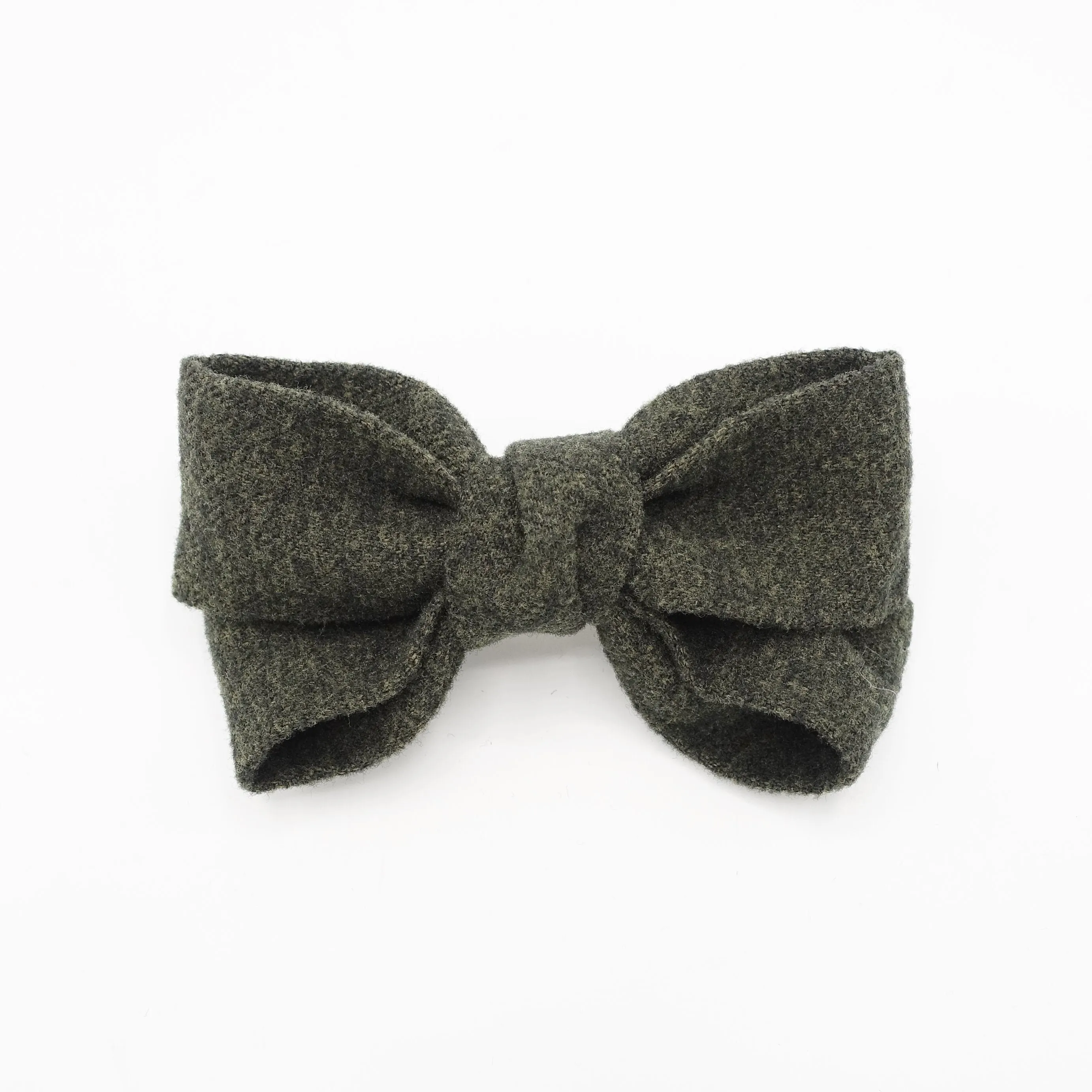 woolen x pattern hair bow Fall Winter women accessory