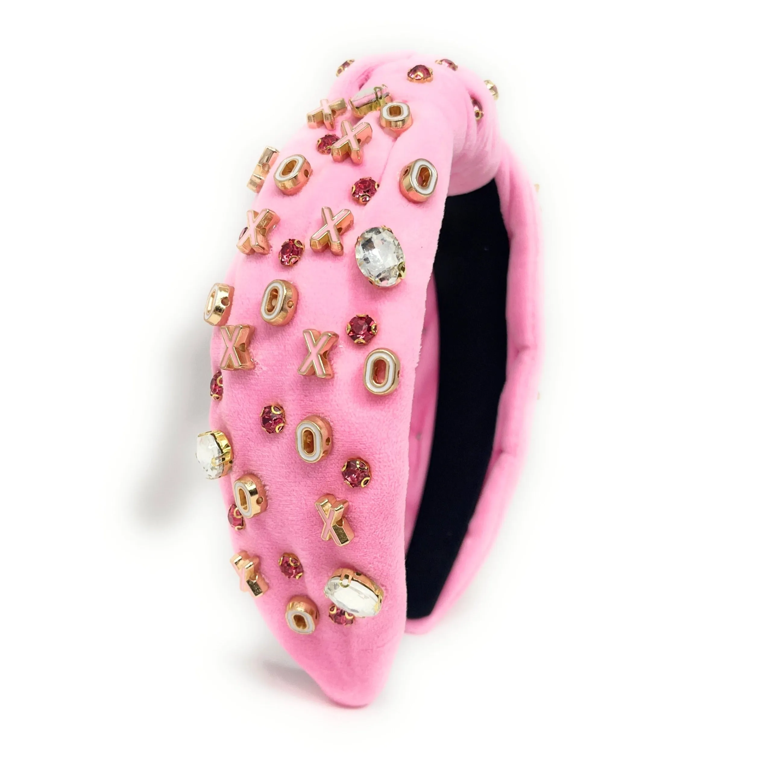 XOXO Pink Jeweled Knot Headband