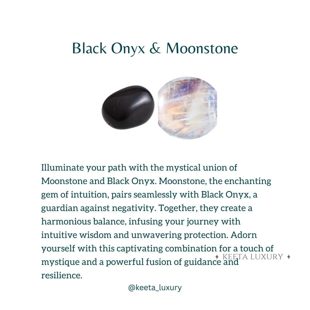 Yin & Yan - Moonstone And Onyx Earrings